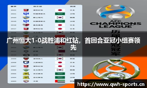 广州恒大1-0战胜浦和红钻，首回合亚冠小组赛领先