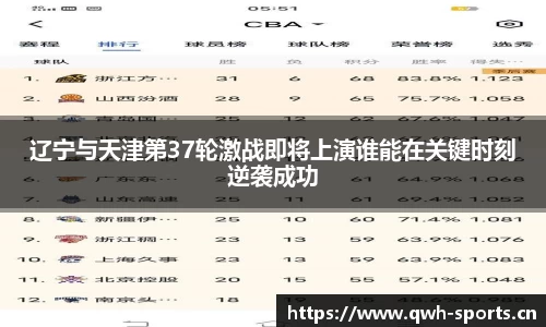 辽宁与天津第37轮激战即将上演谁能在关键时刻逆袭成功